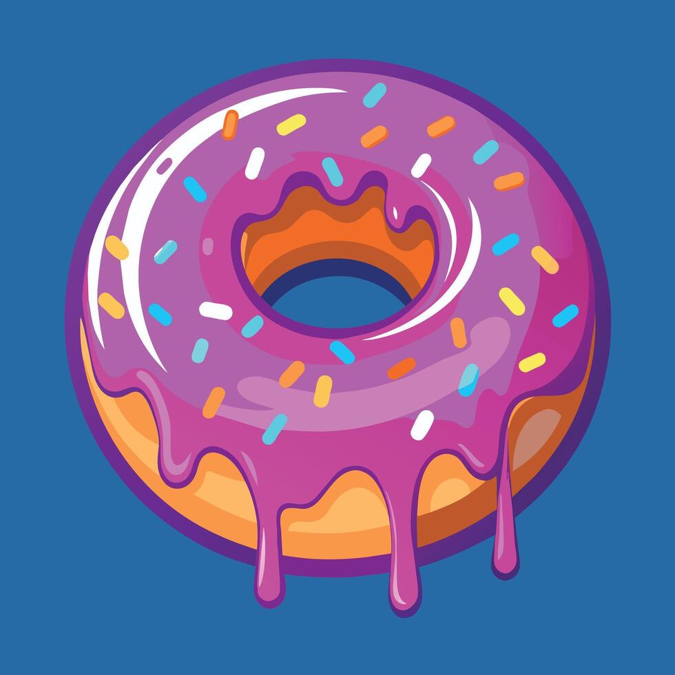 delicioso chocolate picar rosquilla con un vibrante vector diseño