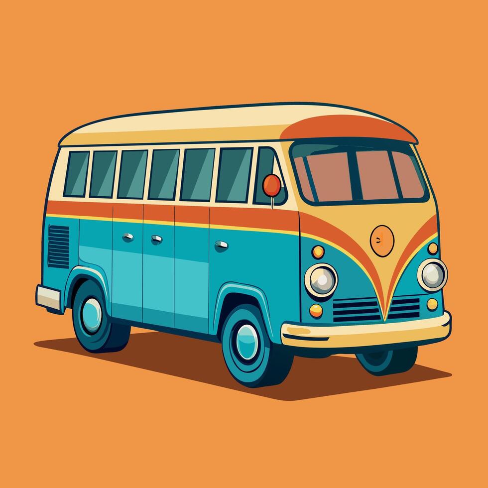 Bus flat design cartoon icon illustration School bus vector