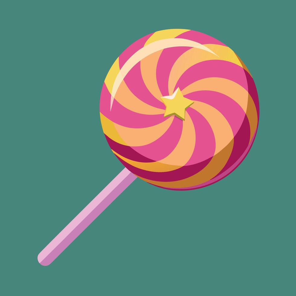 Lollipop colorful cartoon vector illustration