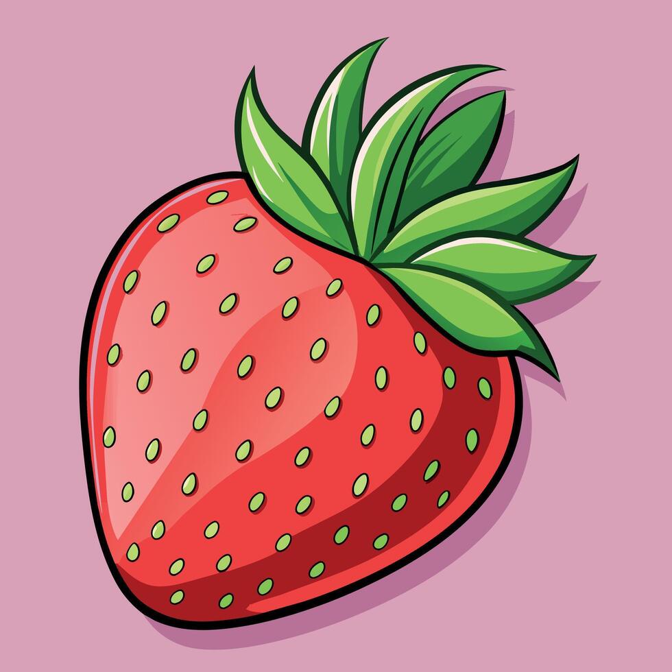 Strawberry colorful cartoon vector illustration