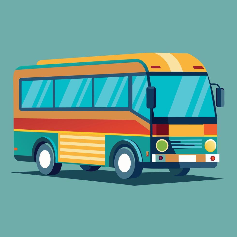 Bus flat design cartoon icon illustration School bus vector