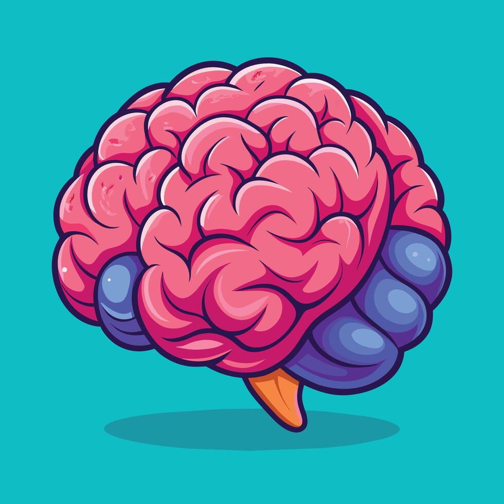 Brain colorful cartoon vector illustration