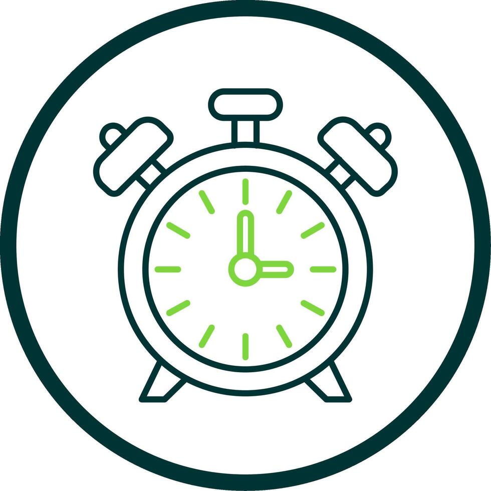 alarma reloj línea circulo icono vector