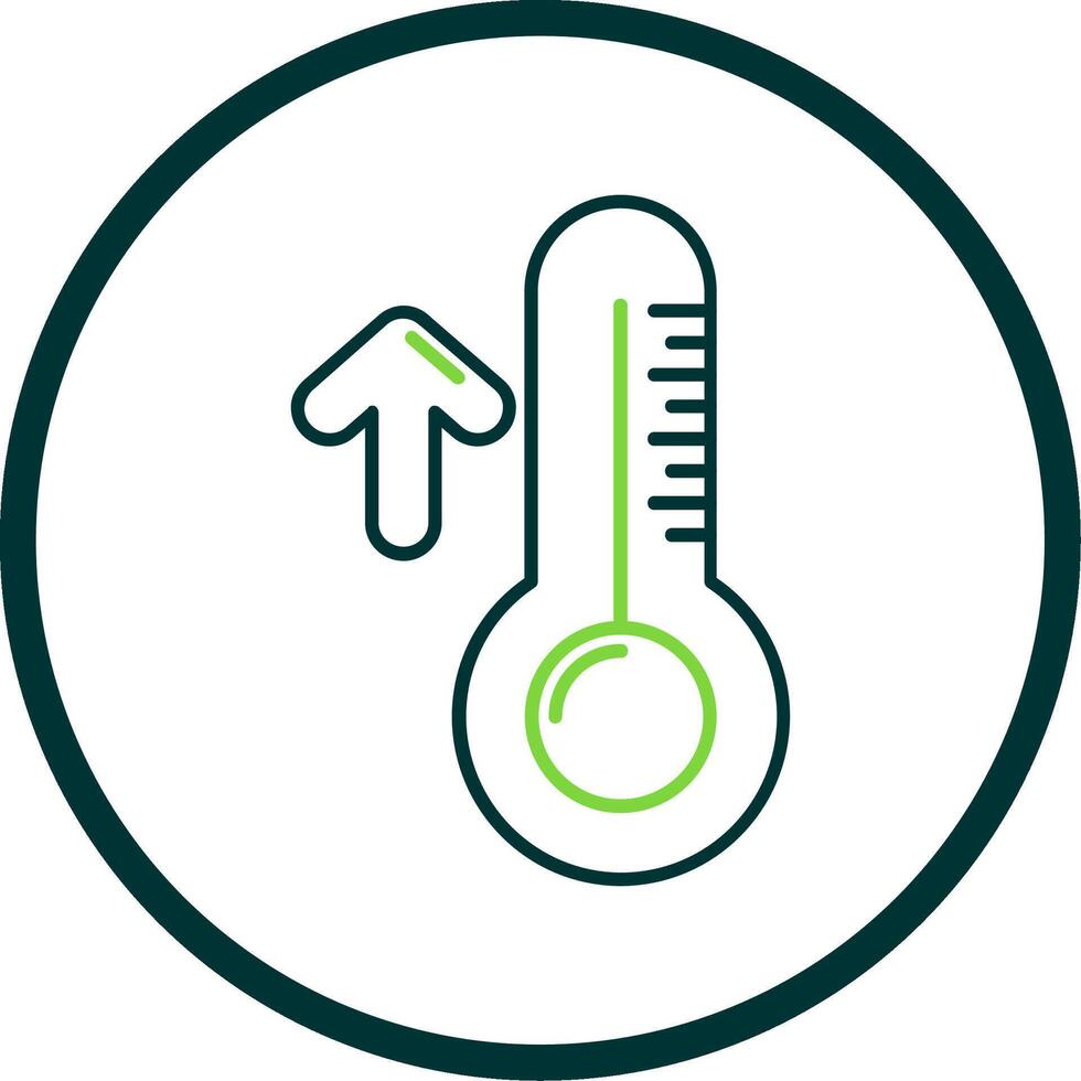 High temperature Line Circle Icon vector