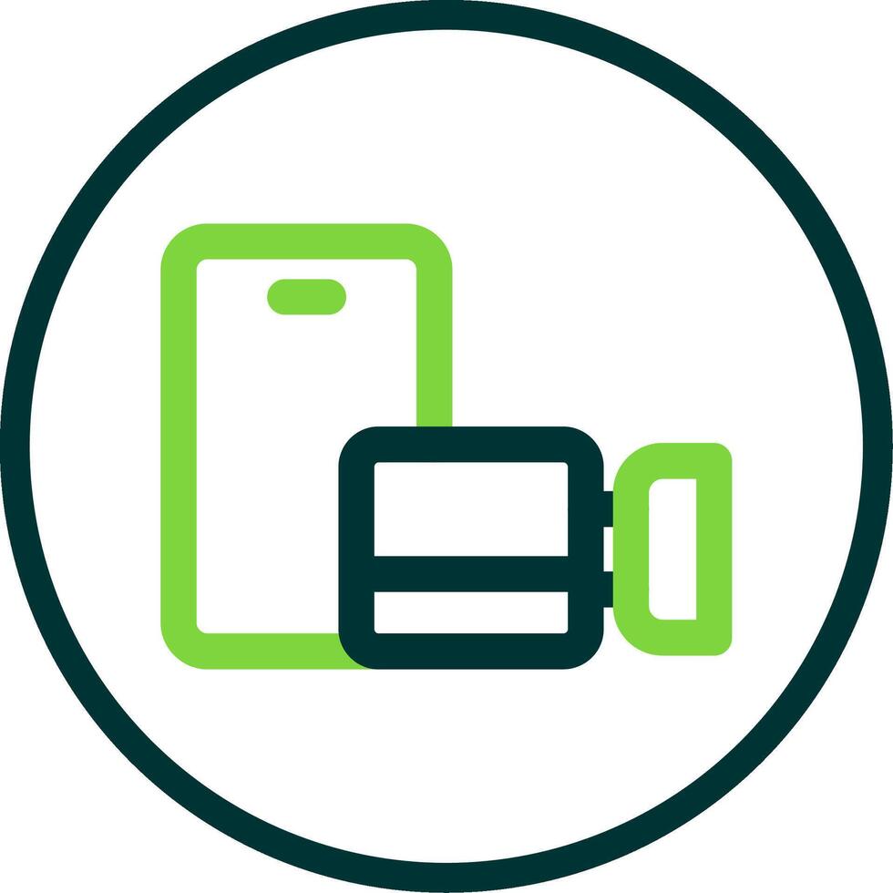 Video call Line Circle Icon vector