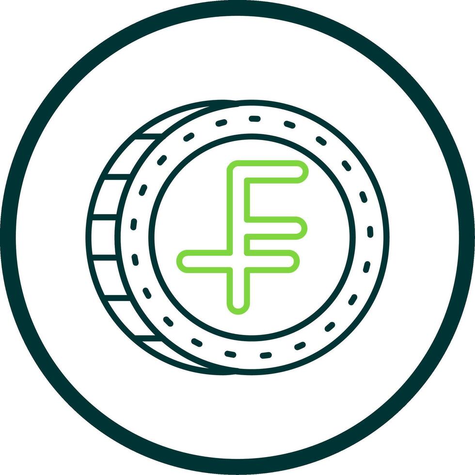 Swiss franc Line Circle Icon vector