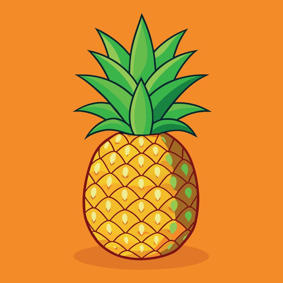 Pineapple colorful cartoon vector illustration