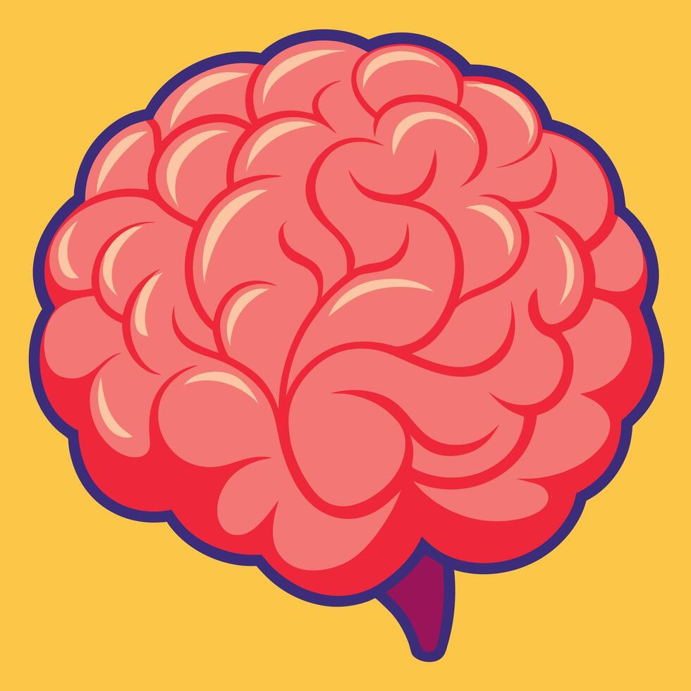 Brain colorful cartoon vector illustration