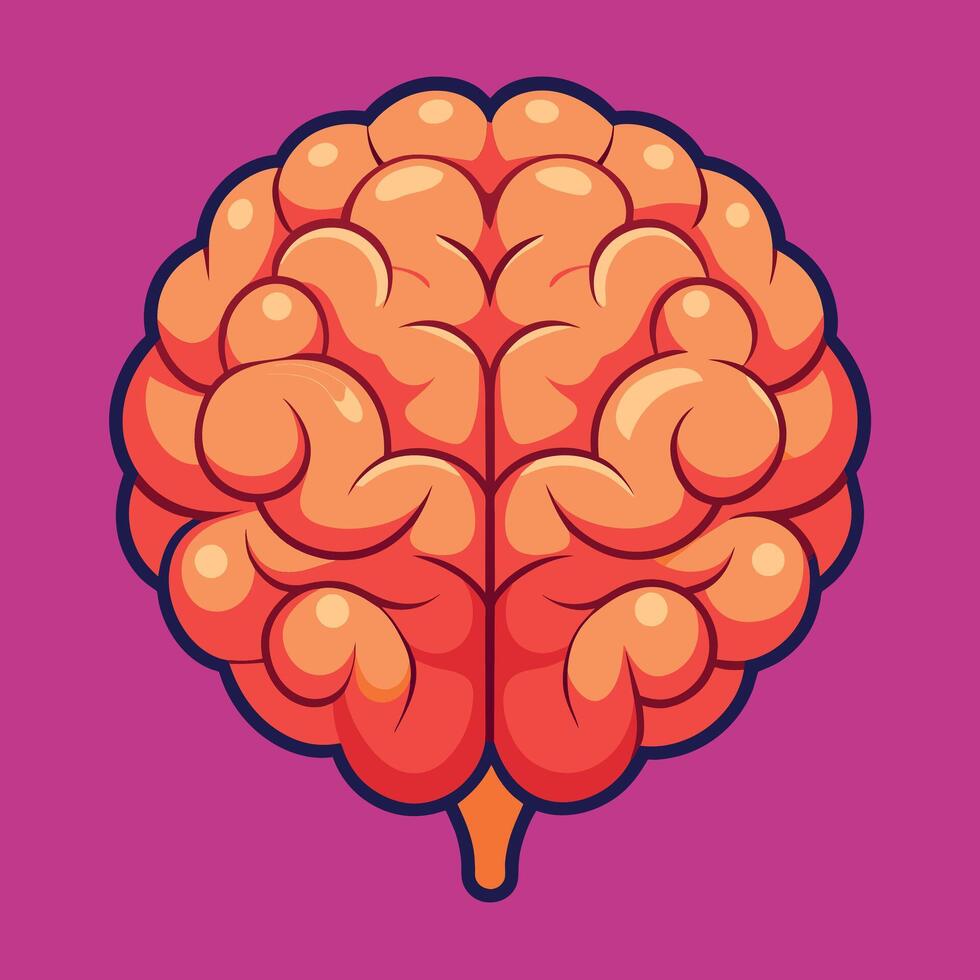 Brain colorful cartoon vector illustration
