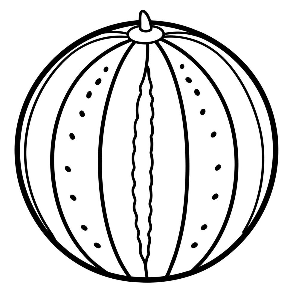 Watermelon outline coloring page illustration for children and adult vector