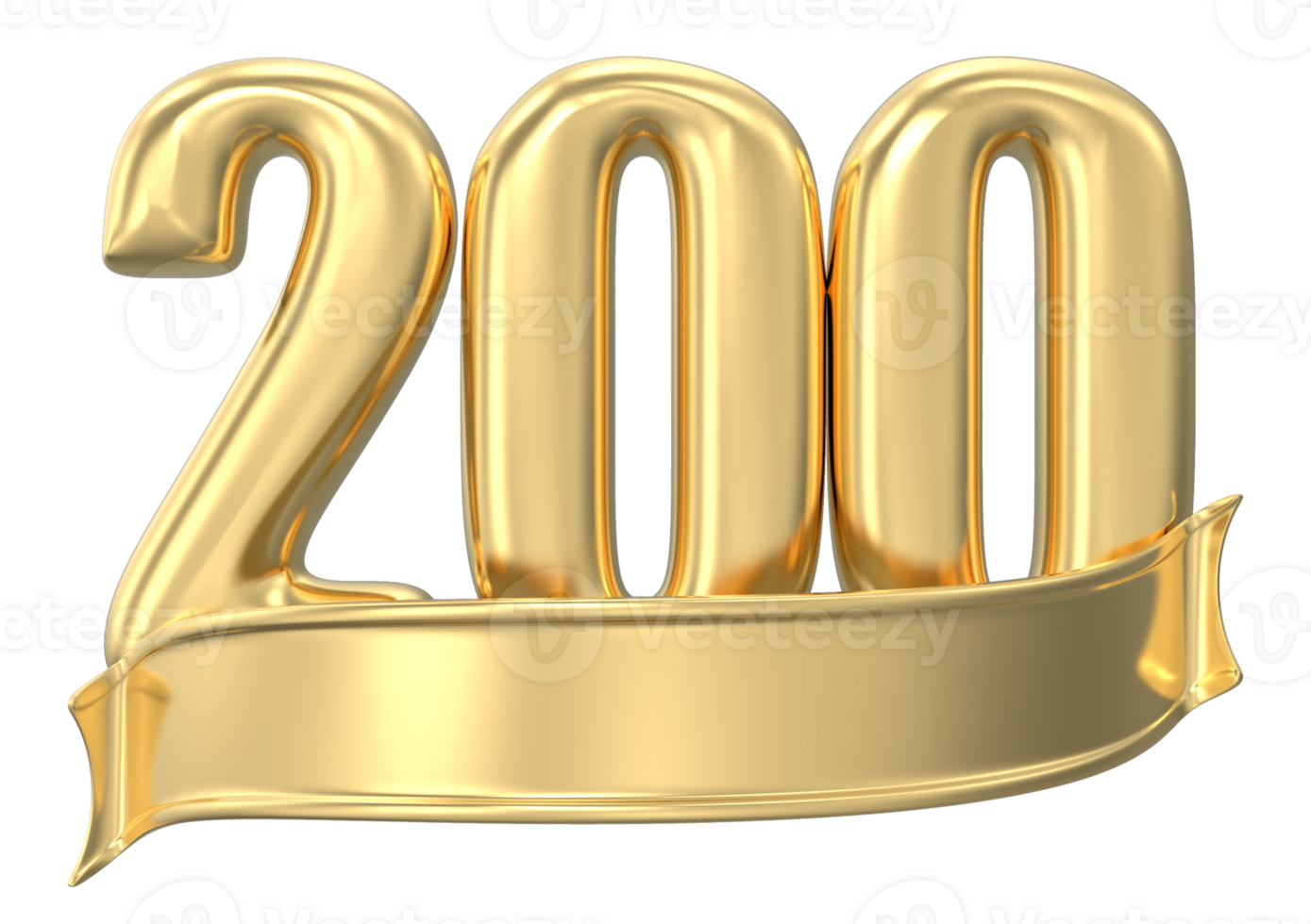 Anniversary 200 gold 3d numbers png