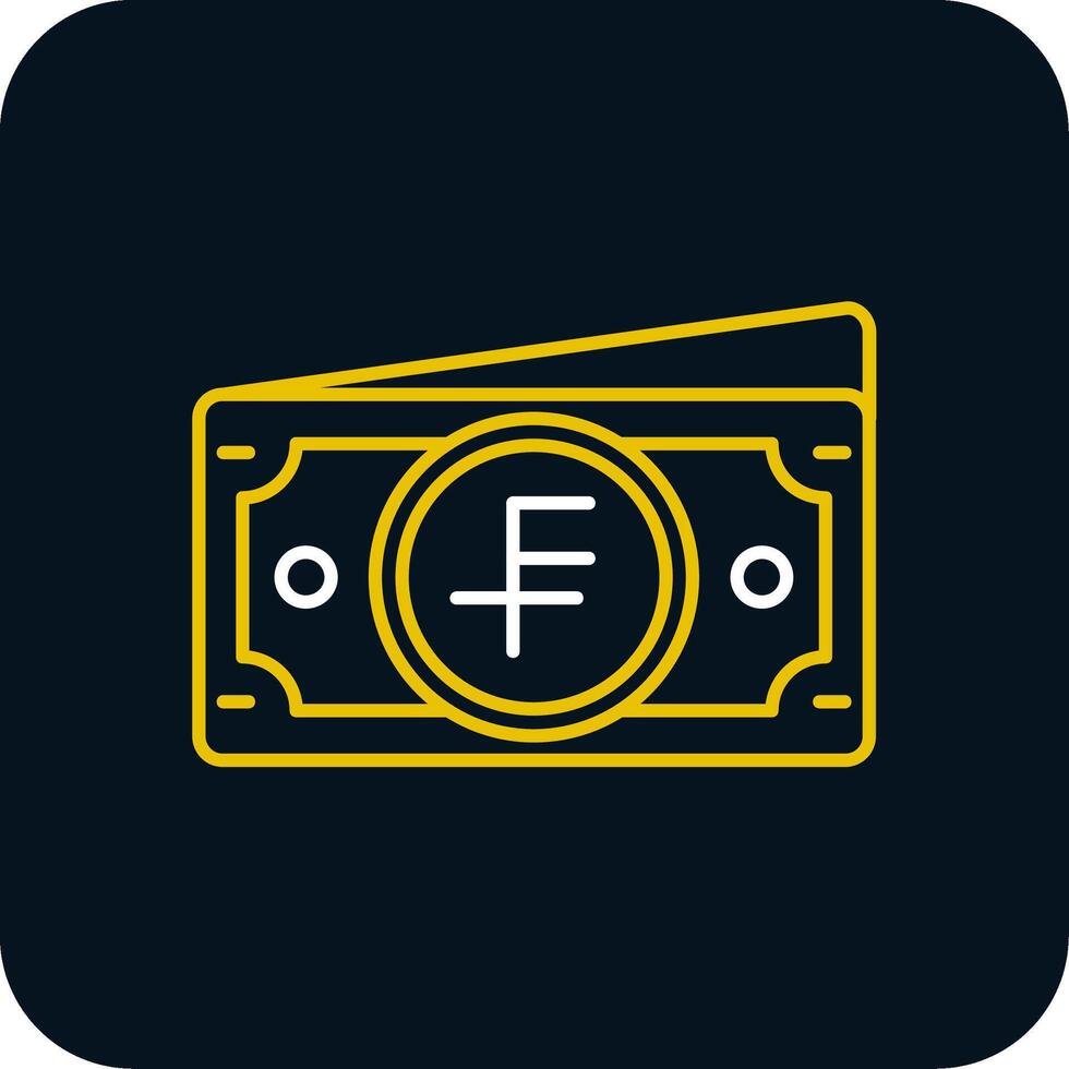 Swiss franc Line Yellow White Icon vector