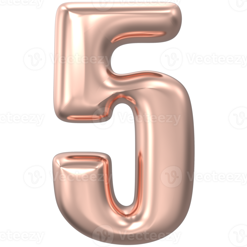 Gold Number 5 png