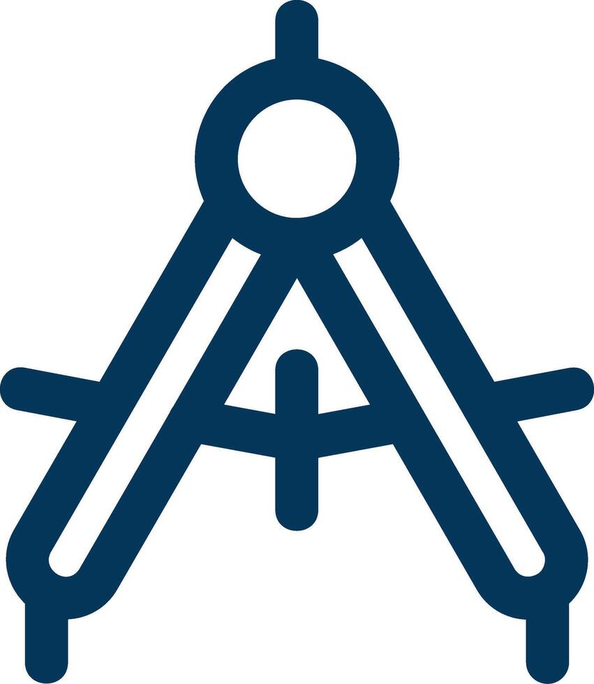 Drawing compass Line Blue Two Color Icon vector