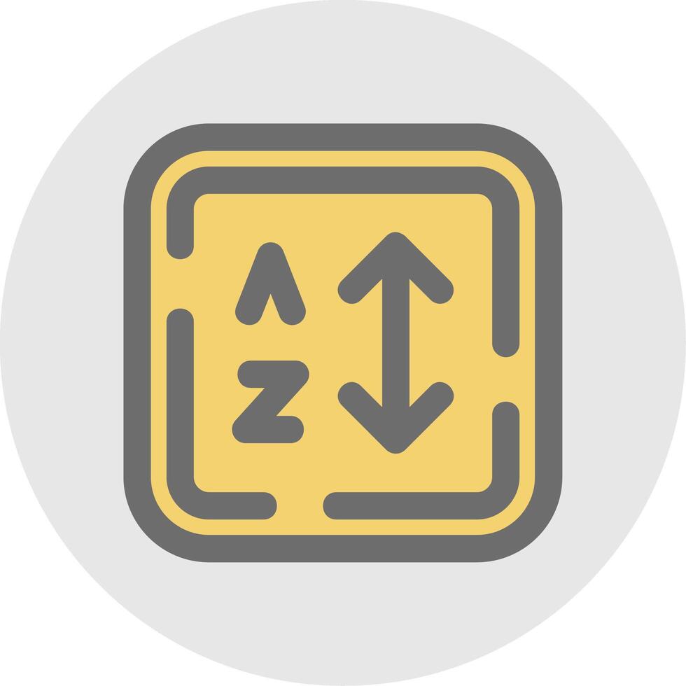 Alphabetical order Line Filled Light Circle Icon vector