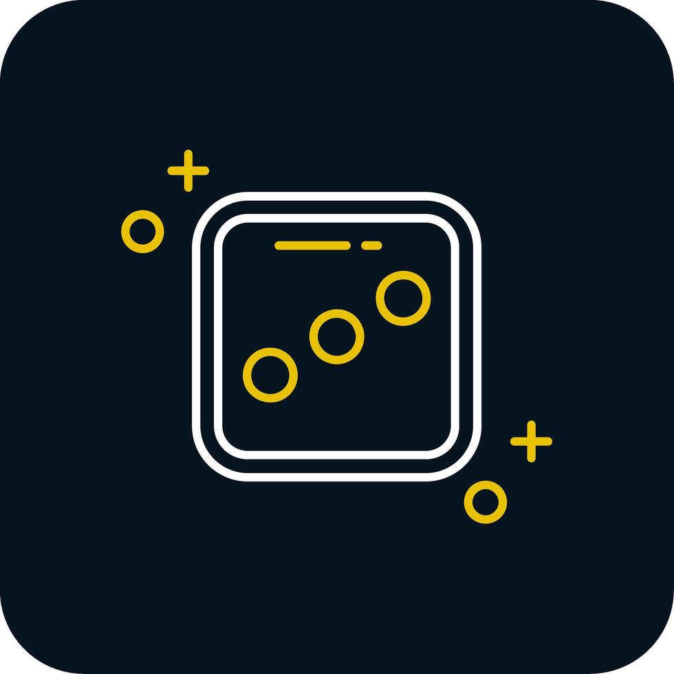 Dice three Line Yellow White Icon vector
