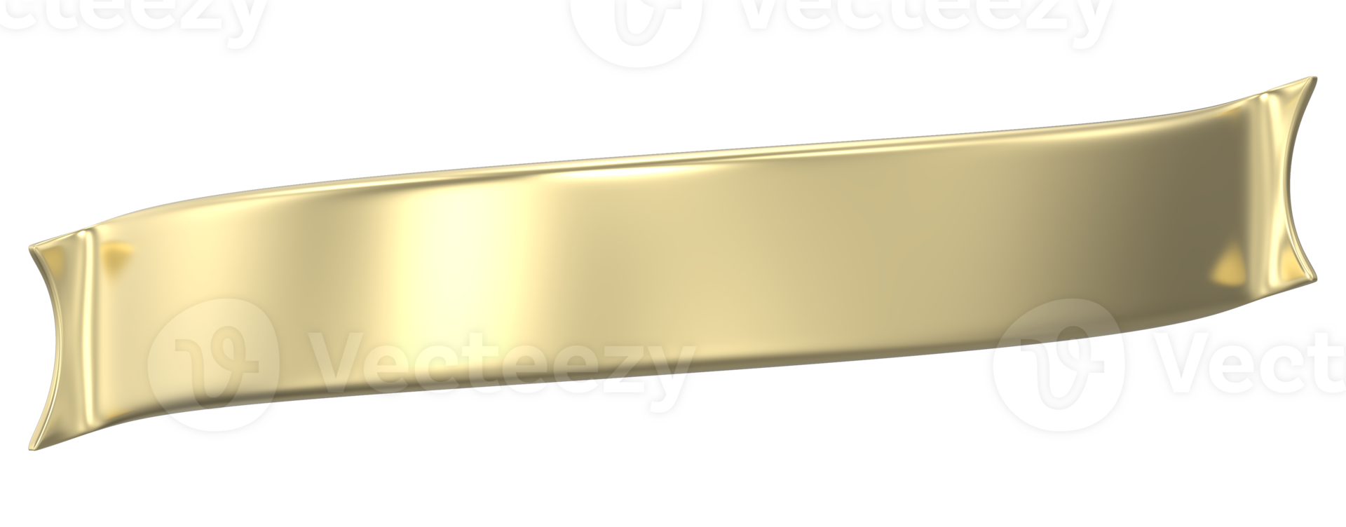 Golden ribbon banner 3d render png