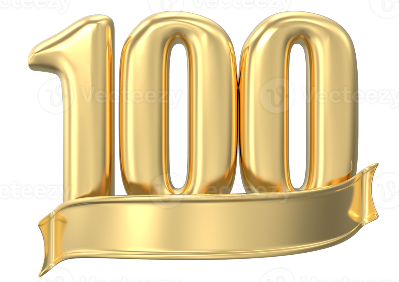 anniversario 100 oro 3d numeri png