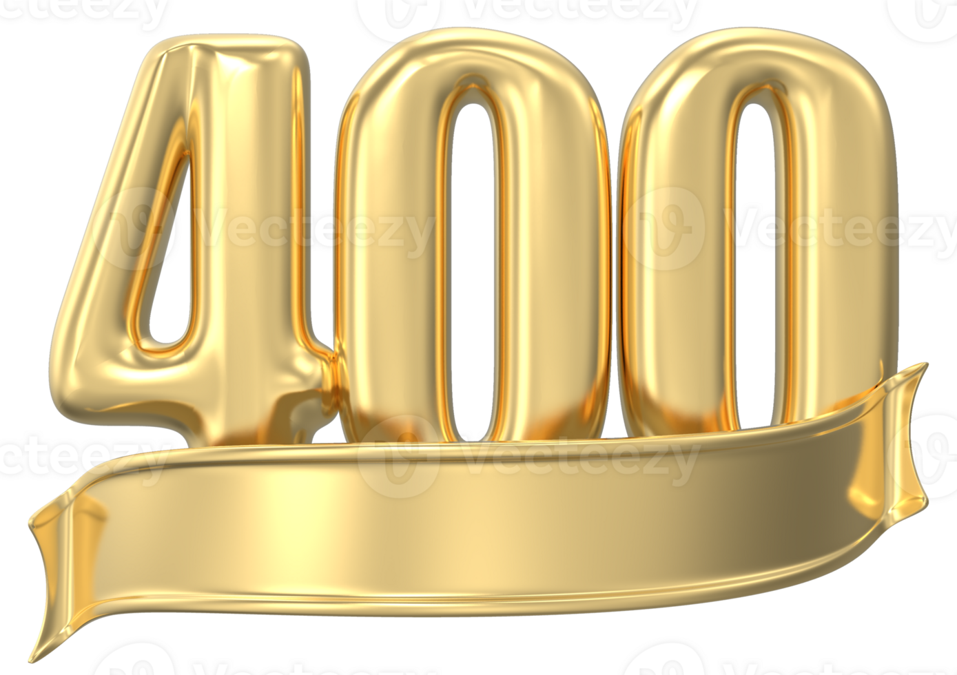 Anniversary 400 gold 3d numbers png
