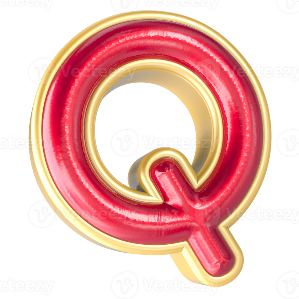 Font Q 3d Render png