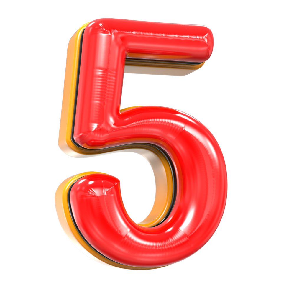 number 5 balloon balloon number 5 isolated on transparent background png