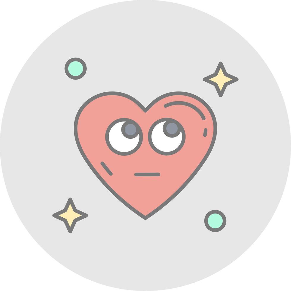 Rolling eyes Line Filled Light Circle Icon vector