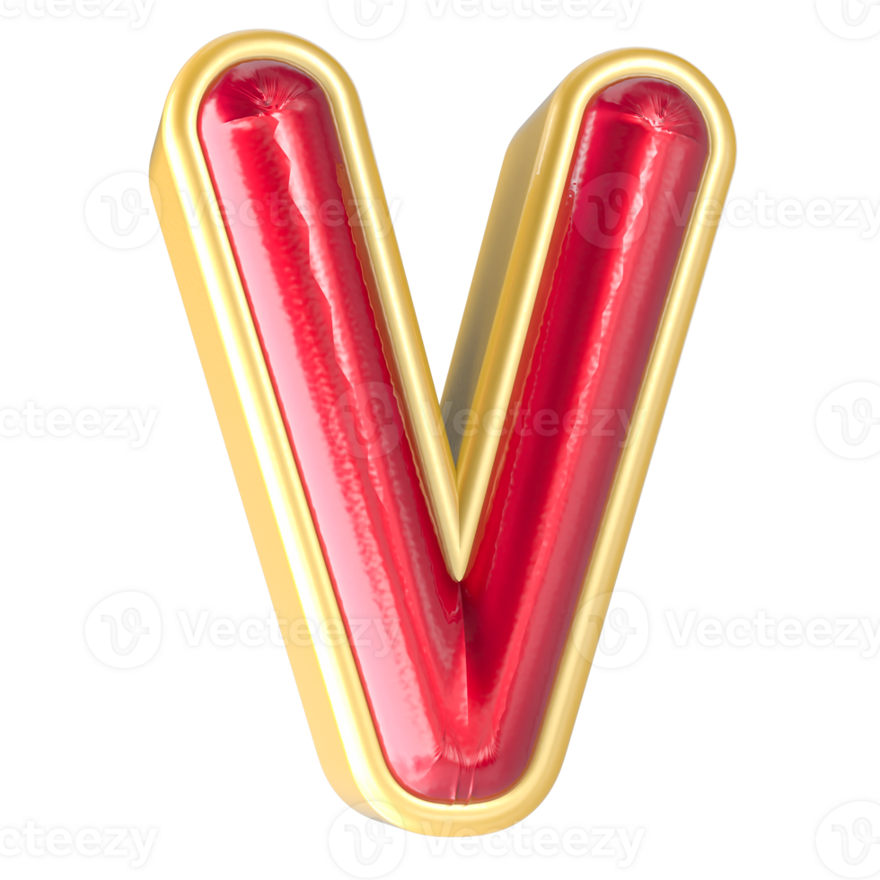 Font V 3d Render png