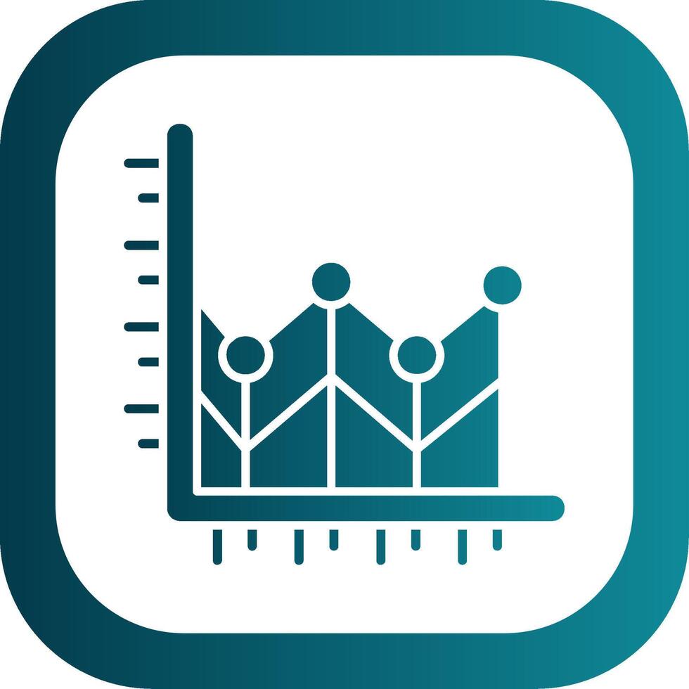 Line chart Glyph Gradient Round Corner Icon vector