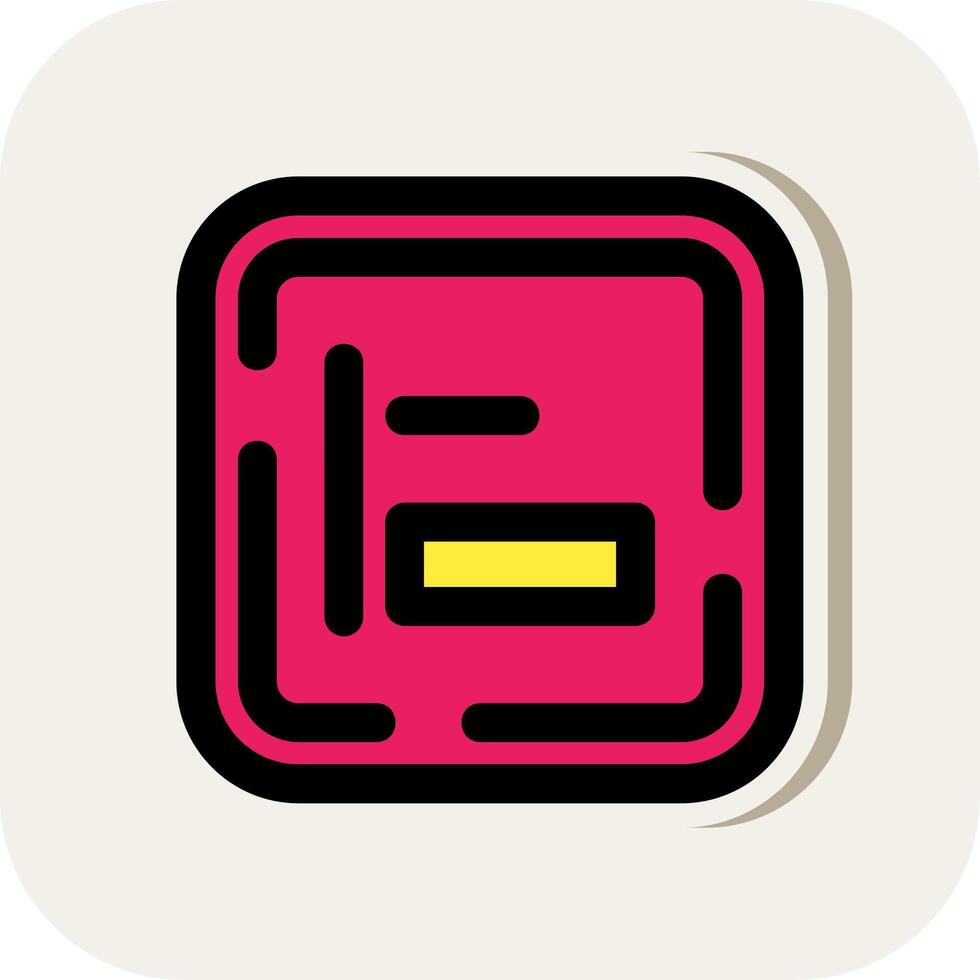 Left alignment Line Filled White Shadow Icon vector