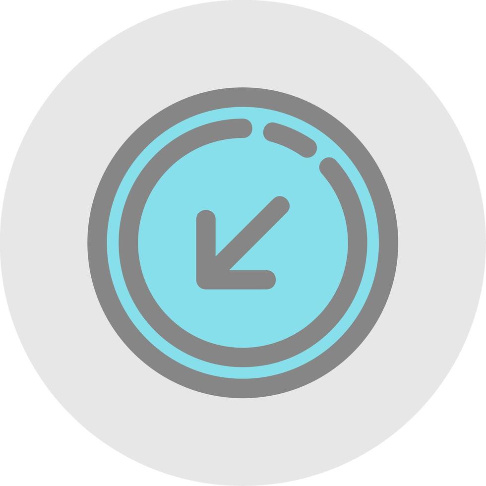 Down arrow Line Filled Light Circle Icon vector