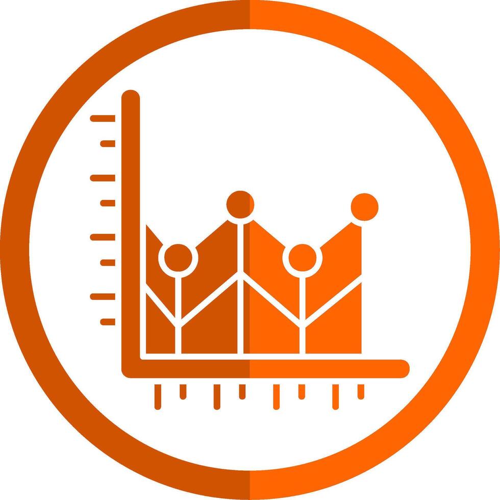 Line chart Glyph Orange Circle Icon vector