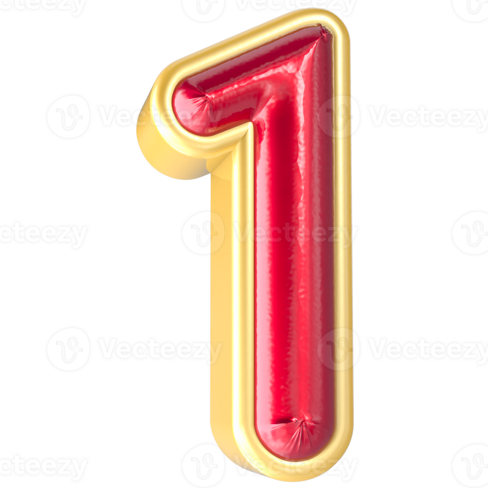 3D Number 1 png