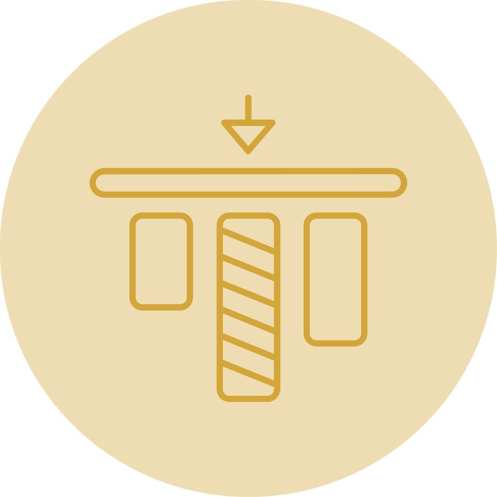 Top alignment Line Yellow Circle Icon vector