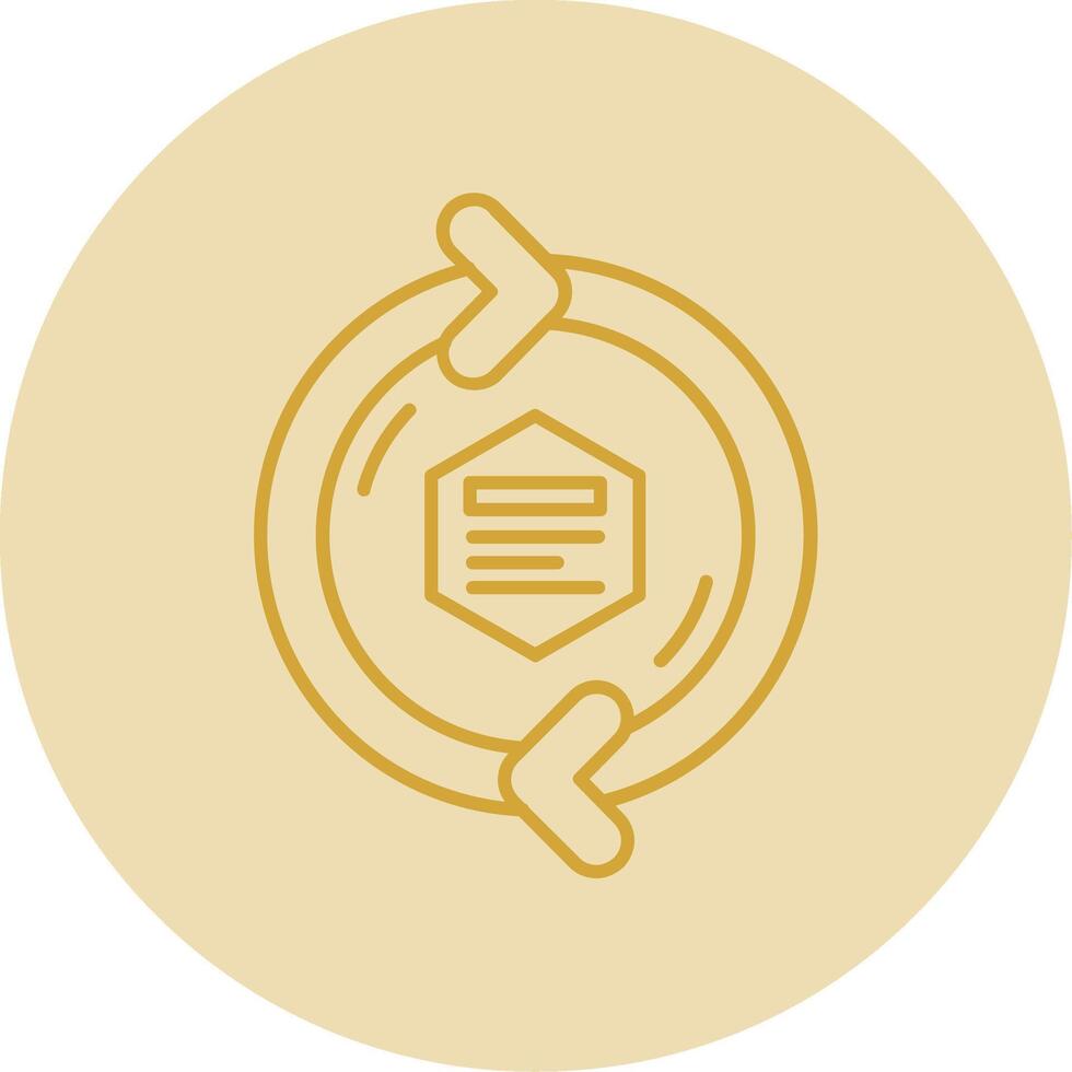 Refresh arrow Line Yellow Circle Icon vector