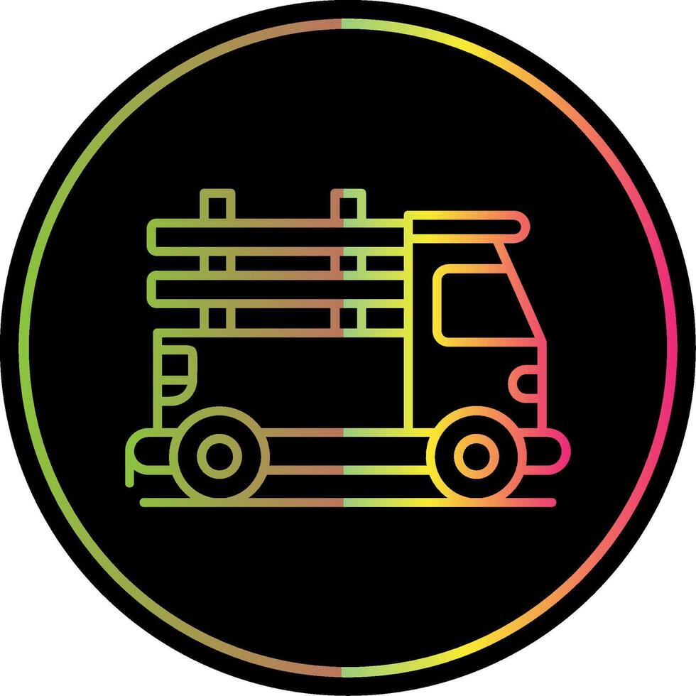 Pickup truck Line Gradient Due Color Icon vector