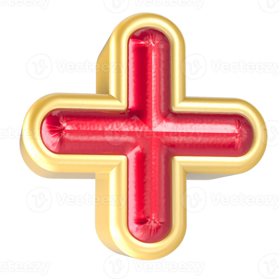 Plus sign 3d Render png
