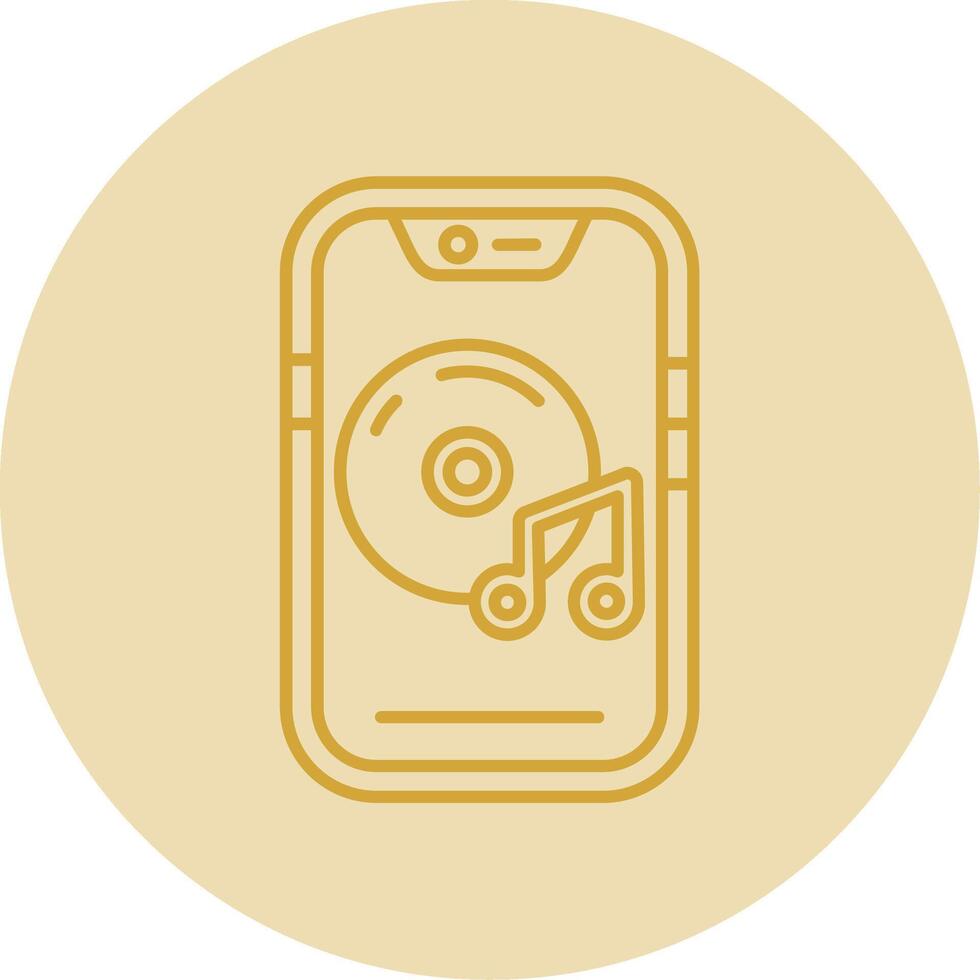 Music player Line Yellow Circle Icon vector