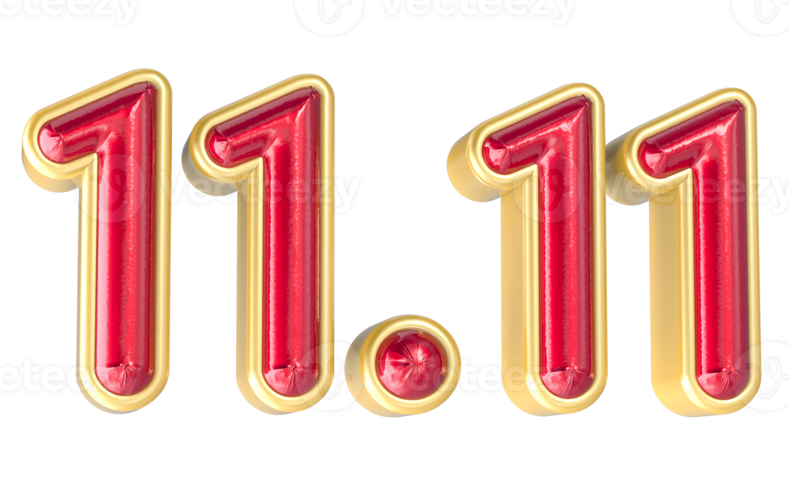 Realistic text illustration for singles day sales png