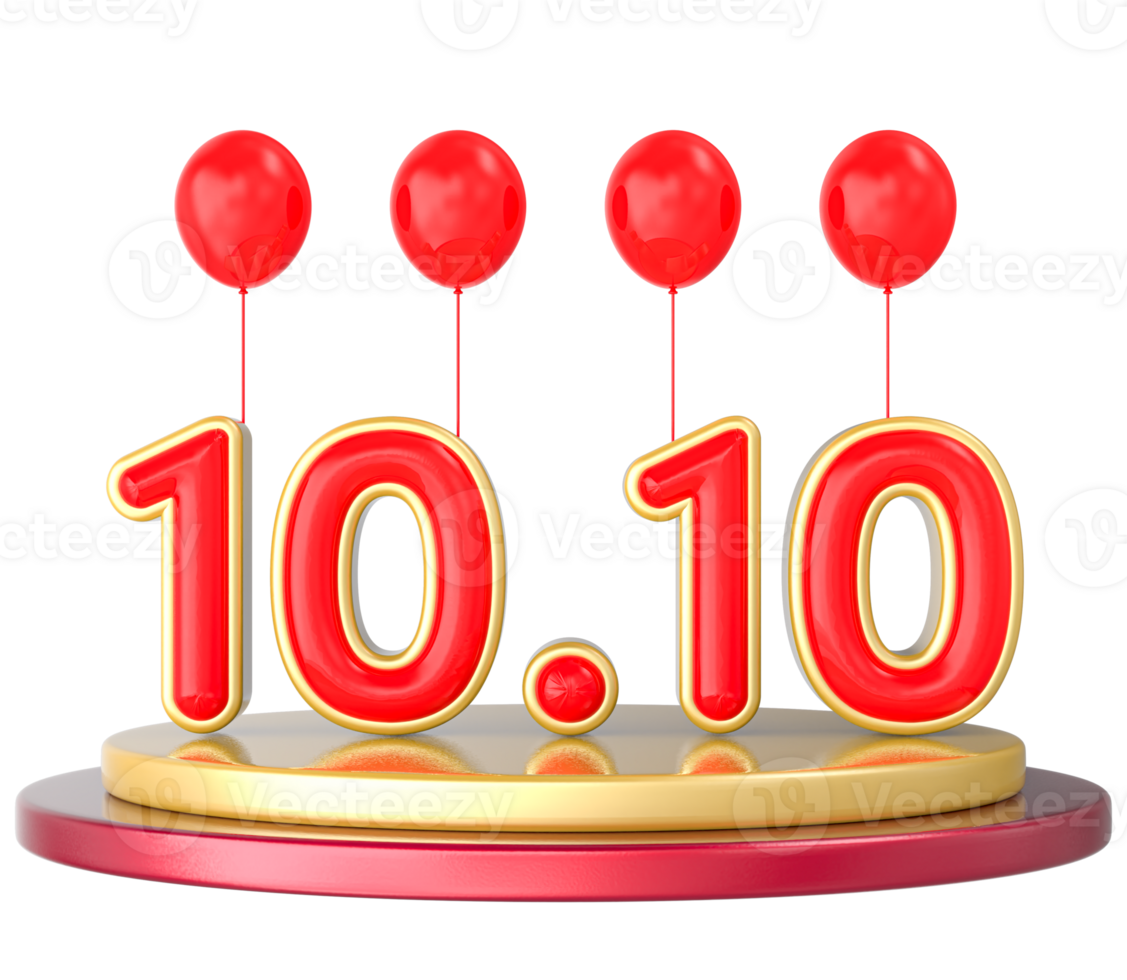 Realistic text illustration for singles day sales png