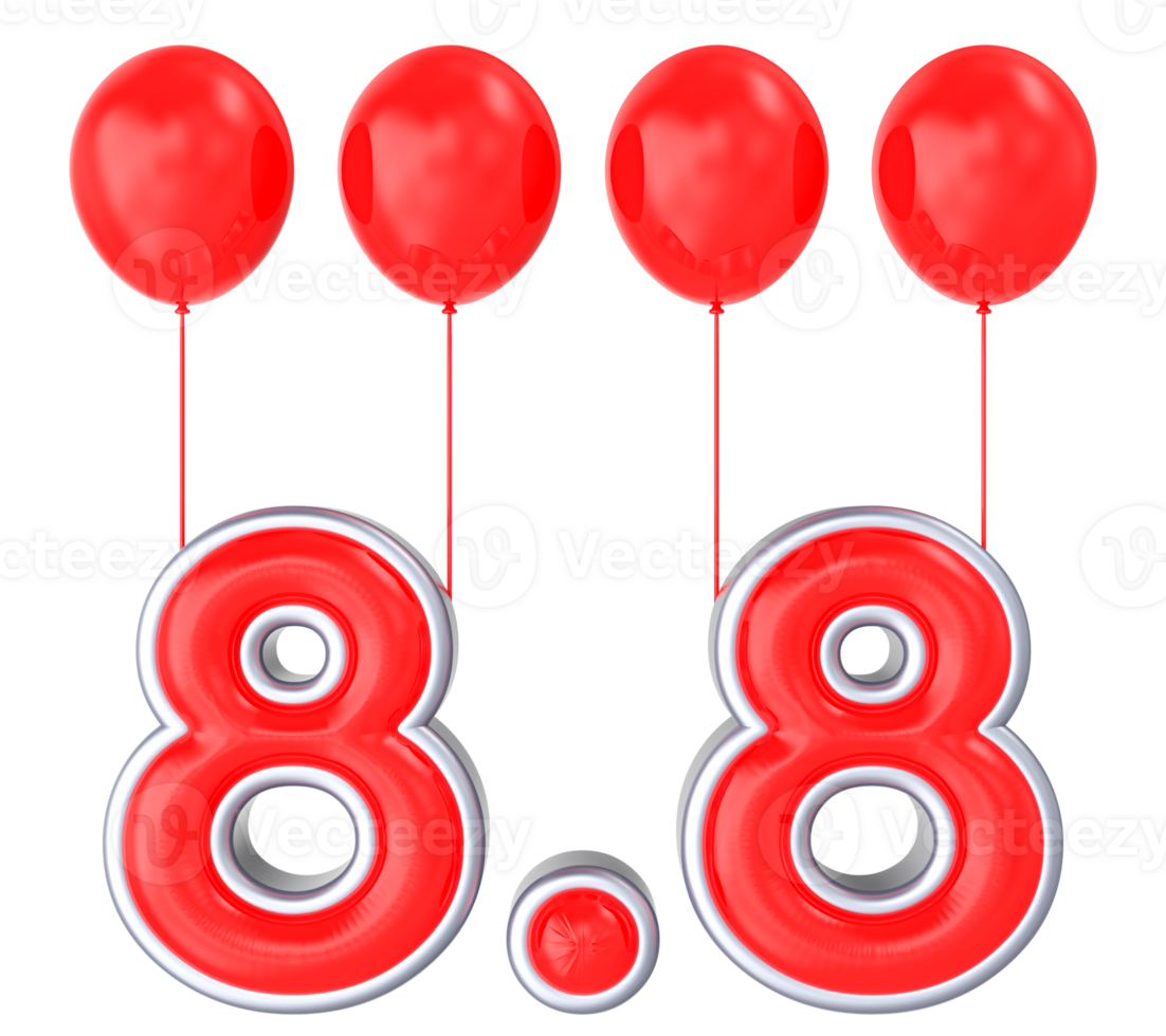 Realistic text illustration for singles day sales png
