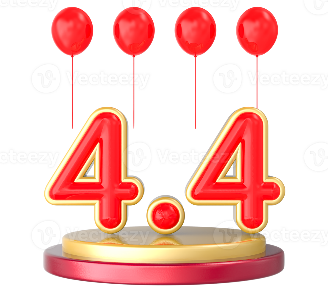 Realistic text illustration for singles day sales png