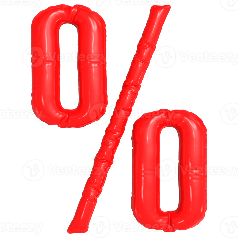 Symbol Percent Red Balloon 3D 42069360 PNG
