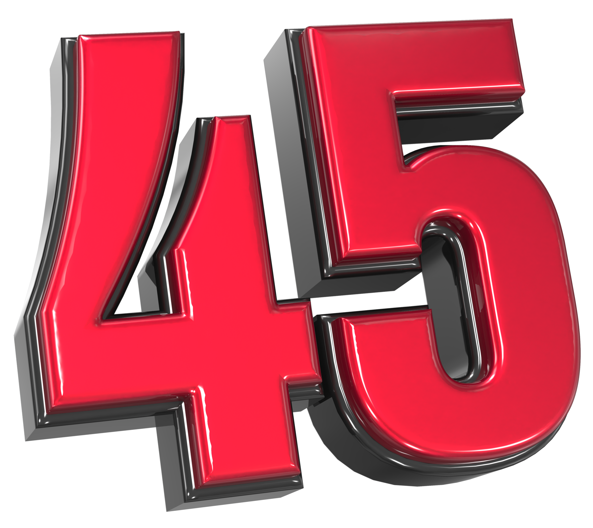 Number 45 3D Render 42069367 PNG