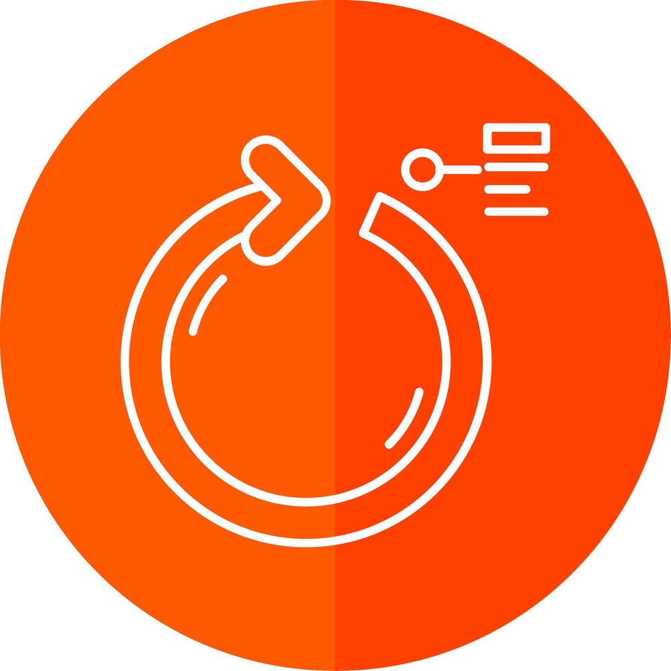 Circular Arrow Line Red Circle Icon vector