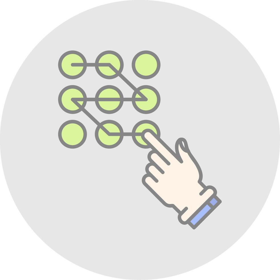 Pattern lock Line Filled Light Circle Icon vector