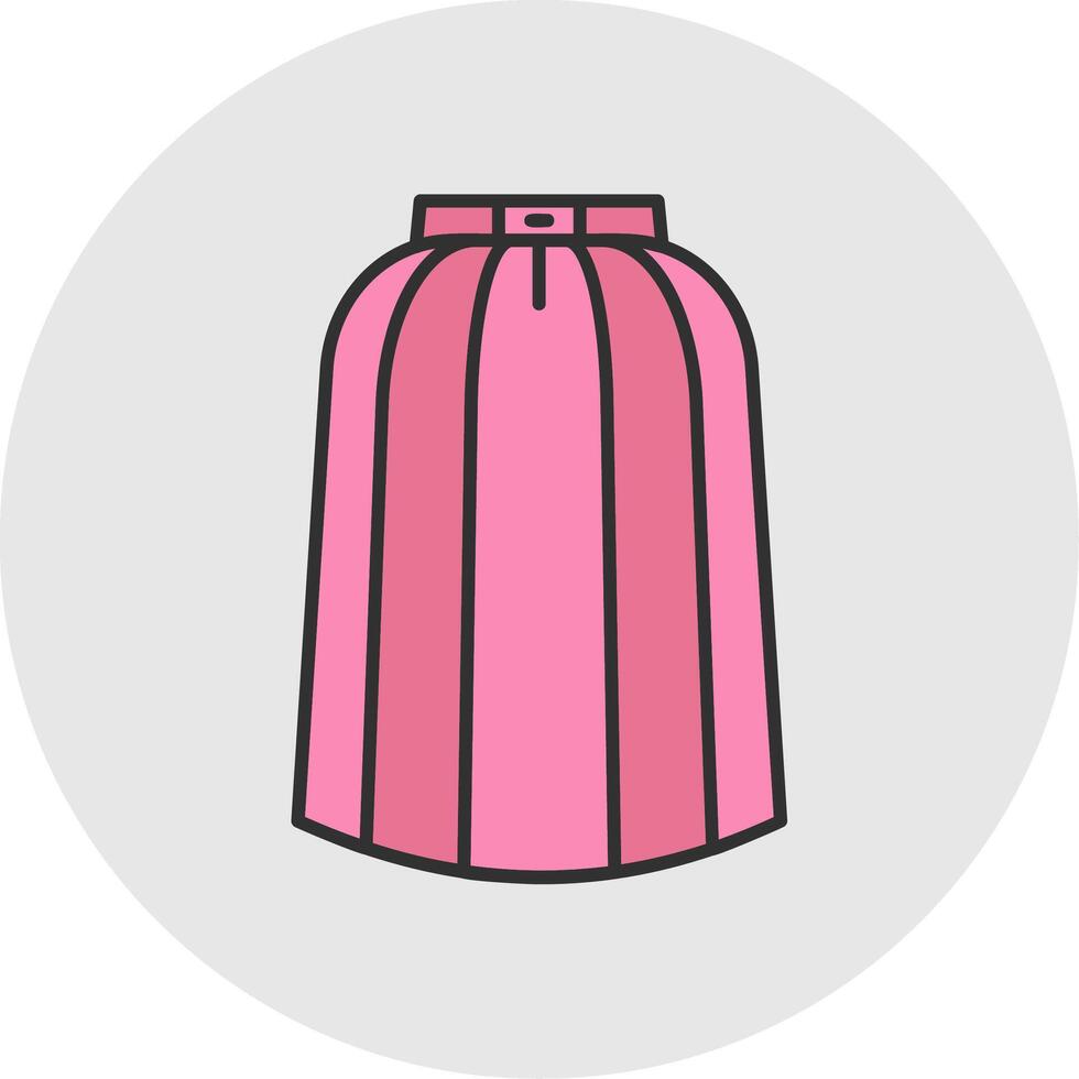 Long skirt Line Filled Light Circle Icon vector