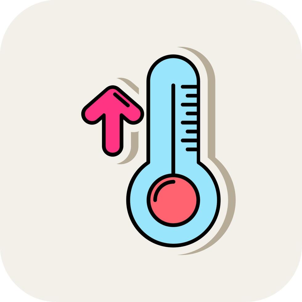 High temperature Line Filled White Shadow Icon vector