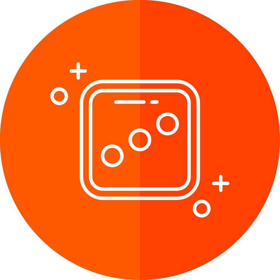 Dice three Line Red Circle Icon vector