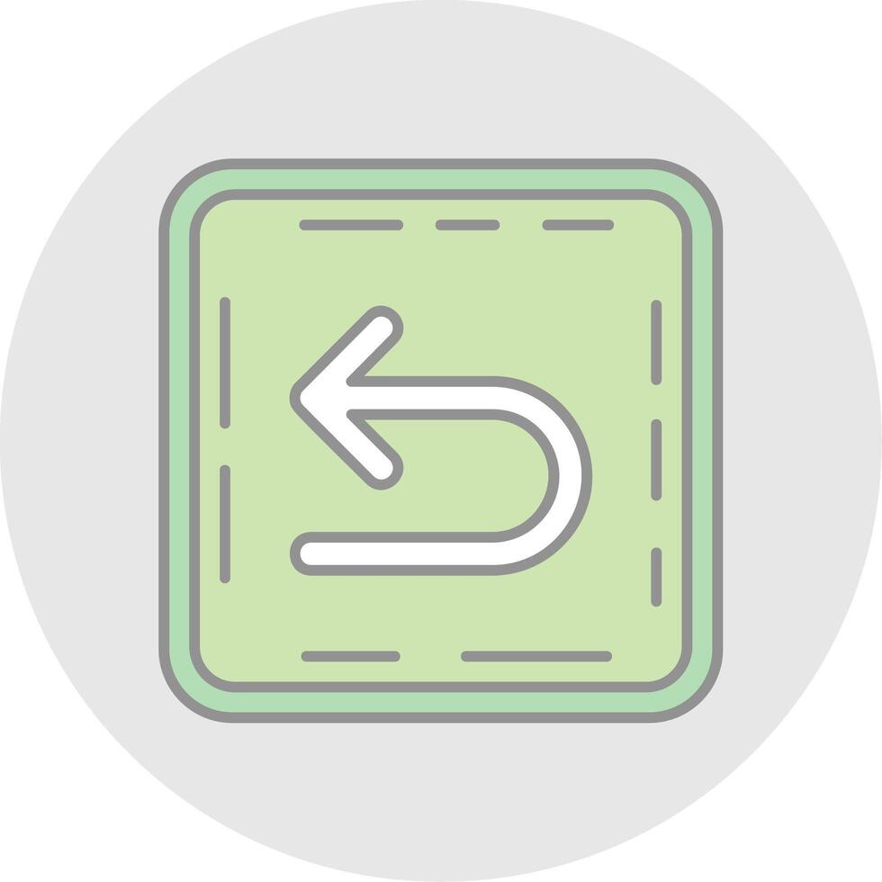 U turn Line Filled Light Circle Icon vector