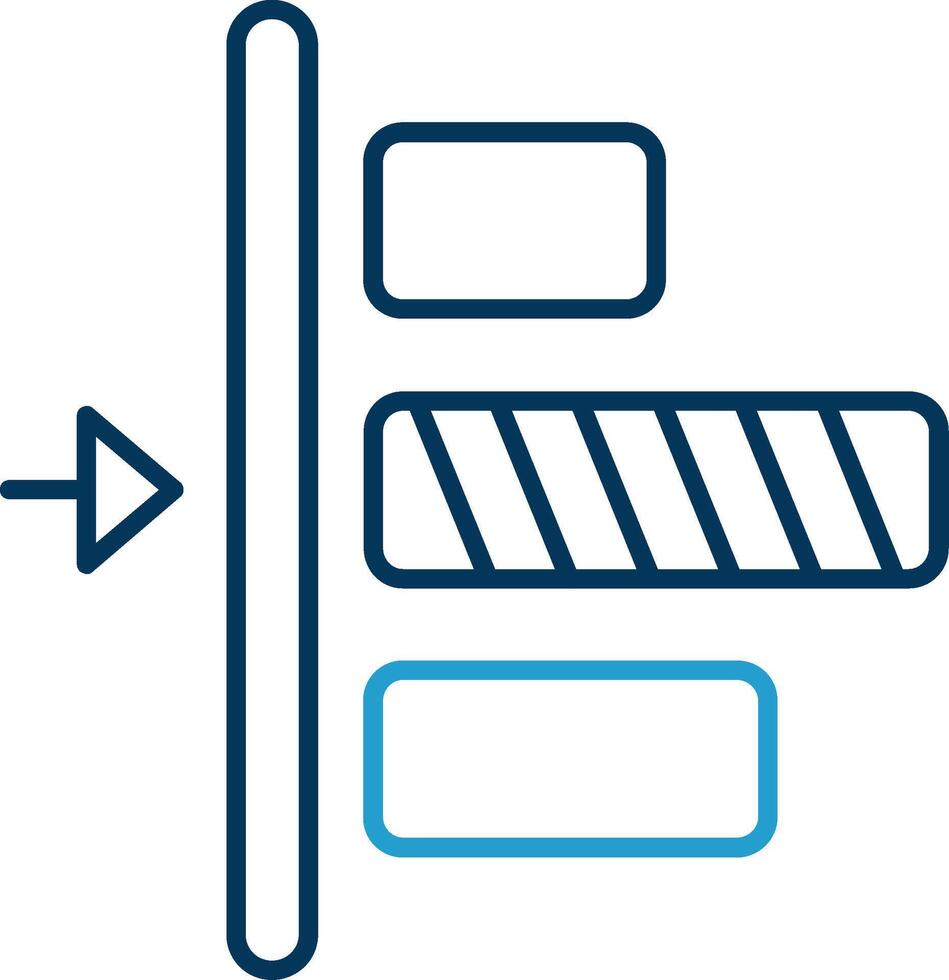 izquierda alineación línea azul dos color icono vector